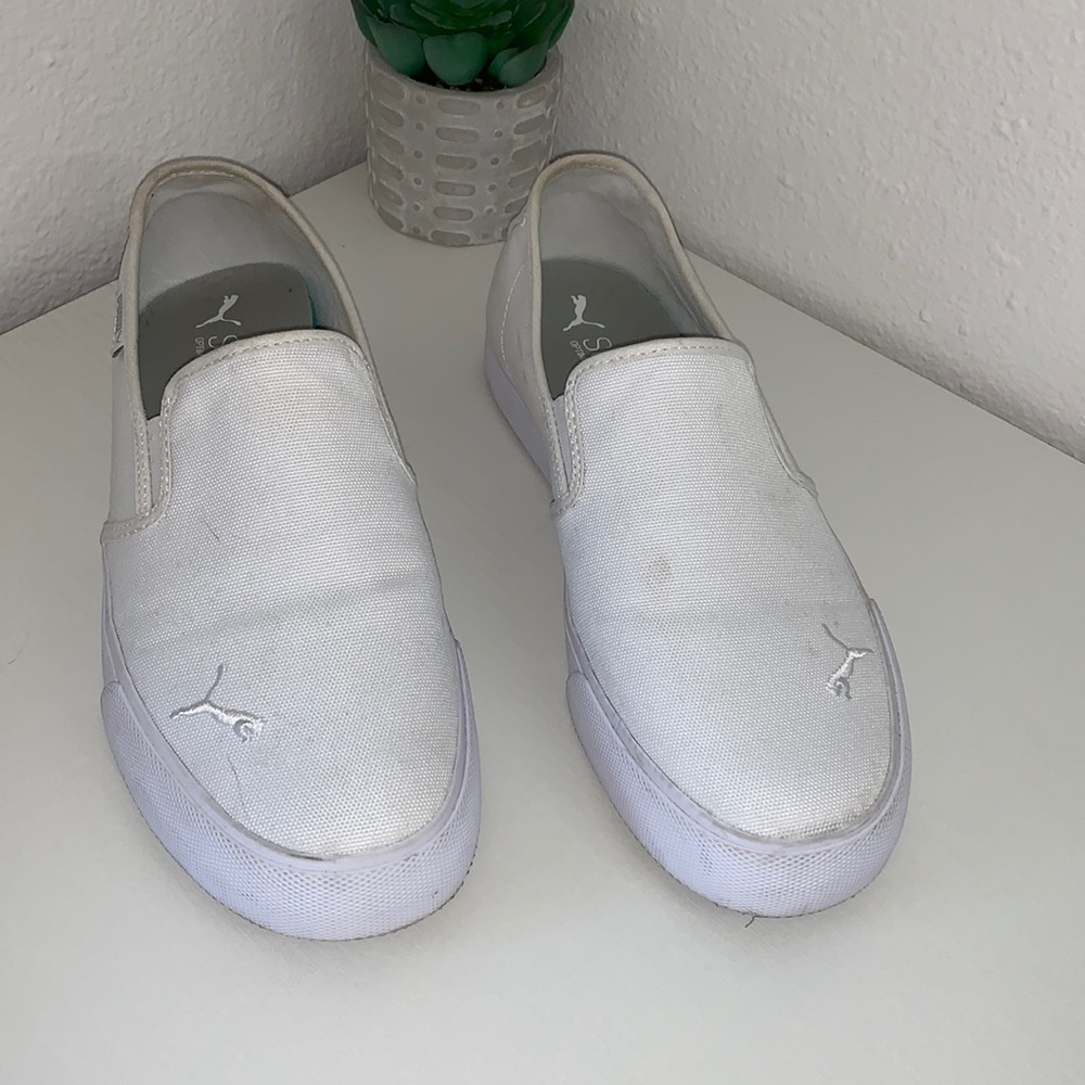 Worn once puma slip ons
